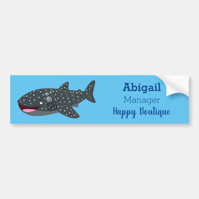 Cute whale shark happy cartoon illustration autoaufkleber (Vorne)