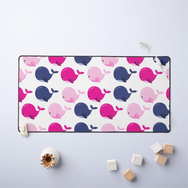 Cute Whales, Pattern of Whales, Sea Animals (Tableau pour enfants)