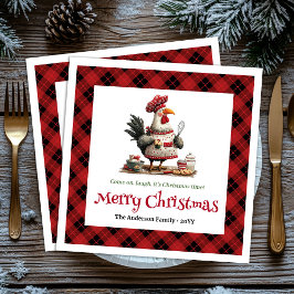 Cute Whimsical Chickens Editable Cartoon Style   Serviette