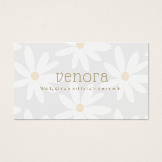 Cute Whimsical Grey Daisy Floral (Devant)