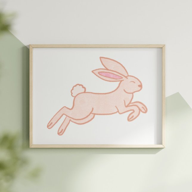 Cute & Whimsical Hand-Drawn Rabbit Nursery Art Poster (Von Creator hochgeladen)