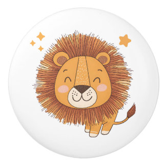 Cute Whimsical Lion Keramikknauf