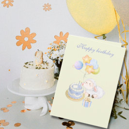 Cute  whimsical Pastel Lamb Birthday Design Karte
