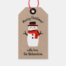 Cute Whimsical Snowman Geschenkanhänger
