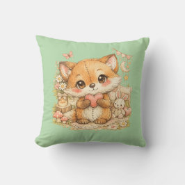 Cute Whimsical Watercolor Animal Kissen