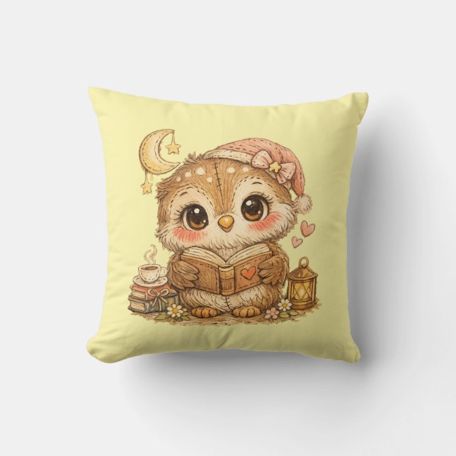 Cute Whimsical Watercolor Animal  Kissen (Vorderseite)