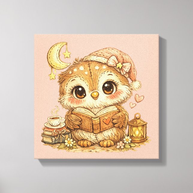 Cute Whimsical Watercolor Animal  Leinwanddruck (Vorderseite)