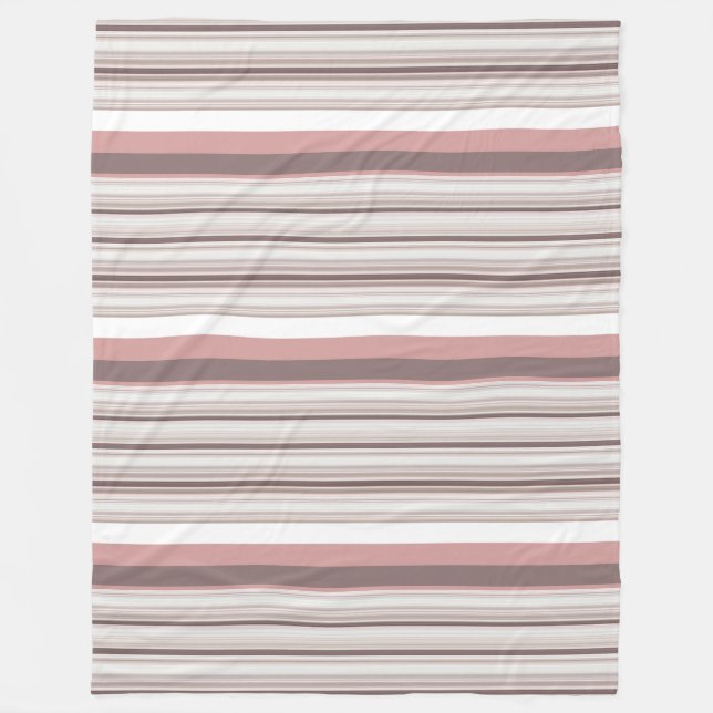 Cute white brown stripes fleecedecke (Vorderseite)