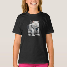 Cute White Persian Robot Kids T-shirt