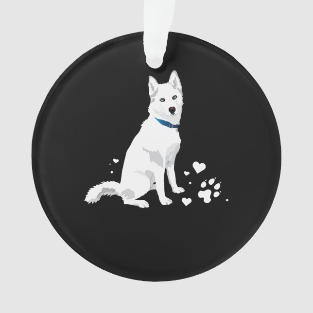 Cute White Siberian Husky - Sweet White Snow Dog (devant)
