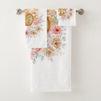 Cute Wild Animal Floral Badhandtuch Set
