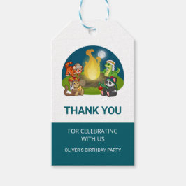 Cute Wild Animals Jungle Camping Birthday Party Geschenkanhänger