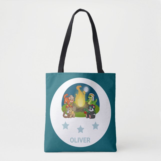Cute Wild Animals Night Jungle Camping Party  Tasche (Vorderseite)