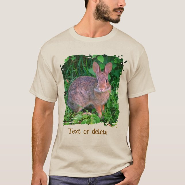 Cute Wild Brown Rabbit Wildlife Personalized T-Shirt (Vorderseite)