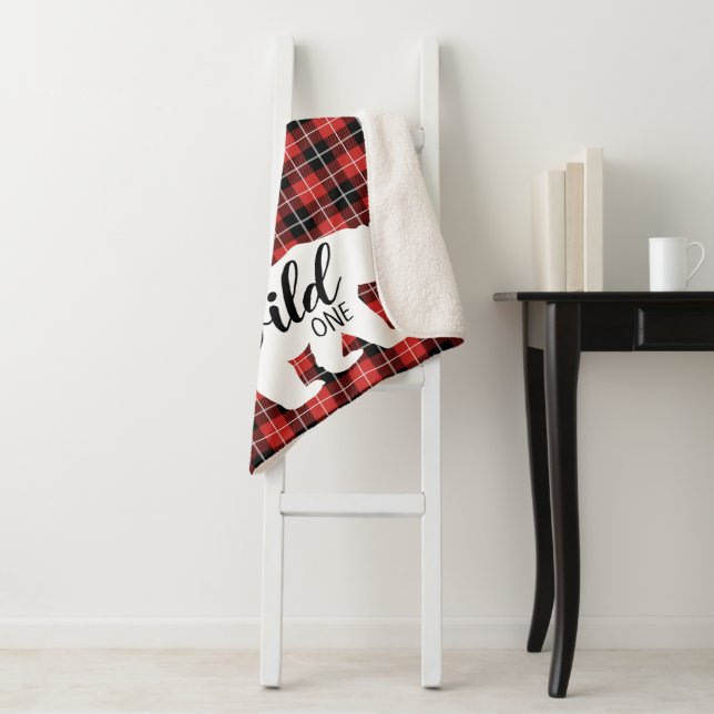 Cute Wild One Country Bear Plaid Flannel Motif (En situation)