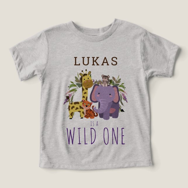 Cute Wild One Jungle Safari 1ère fête d'anniversai (Design Recto)