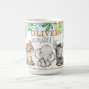 Cute Wild One Safari Animal Anniversaire Café Mug