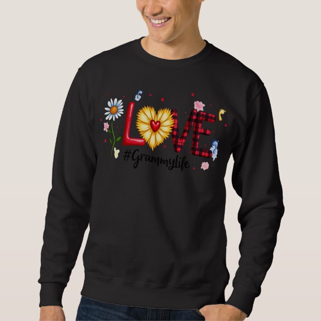 Cute Wildflower Heart Love Grammy Life Happy Birth Sweatshirt (Vorderseite)