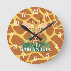 Cute Wildlife adorable animal baby Runde Wanduhr