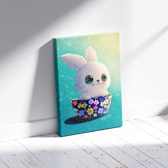 Cute Wildlife Of Spring Guardian: Bunny in Bloom Leinwanddruck (Von Creator hochgeladen)