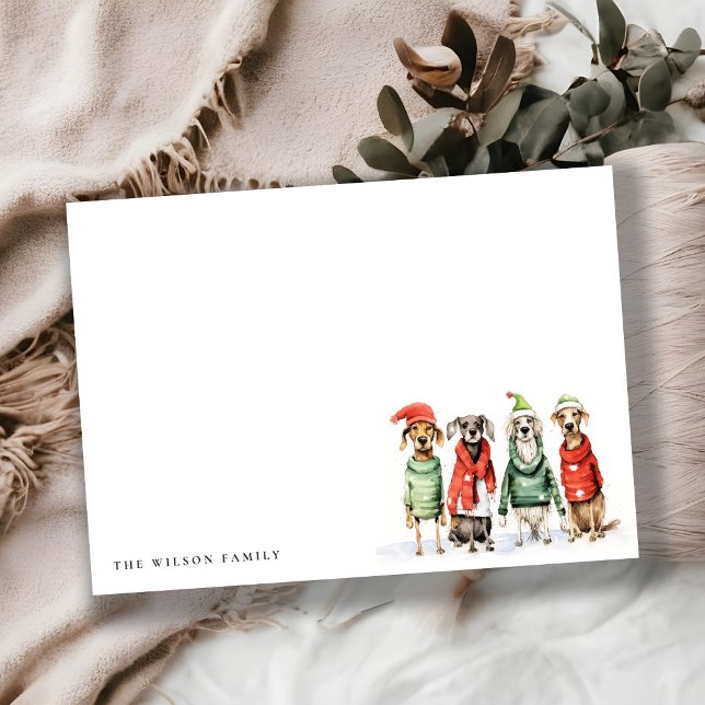 Cute Winter Dogs Sweater Furry & Bright Christmas  Mitteilungskarte (Von Creator hochgeladen)