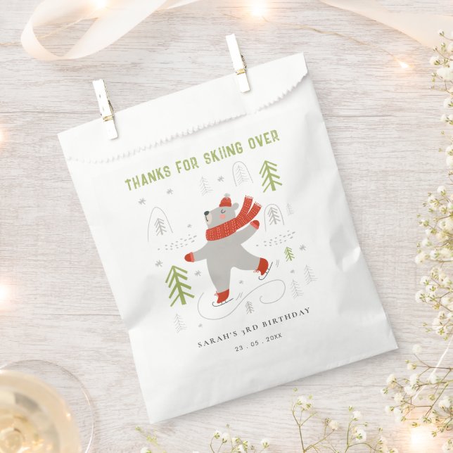 Cute Winter Forest Bear Ski Any Age Kids Geschenktütchen (Ausgeschnitten)