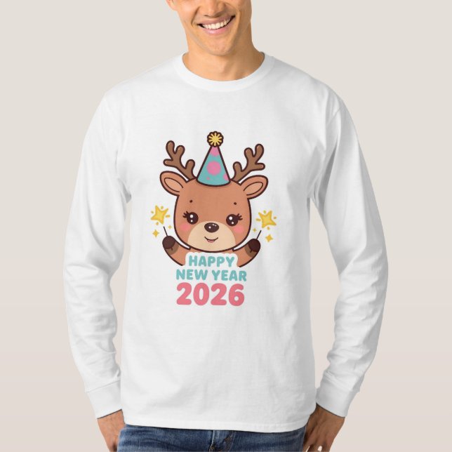 cute winter happy new year 2026 long sleeve T-Shirt (Vorderseite)