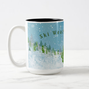 Cute Winter Scene Personnalisée Tasse à café à deu