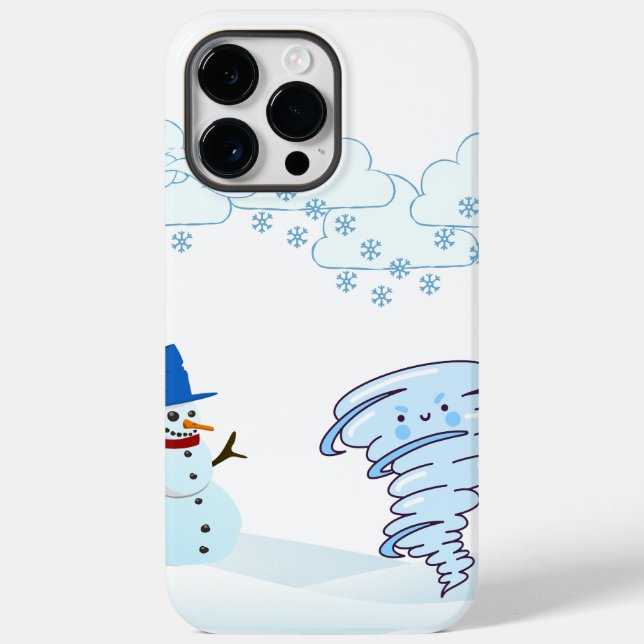 Cute winter snowman and wind Case-Mate iPhone 14 pro max hülle (Rückseite)