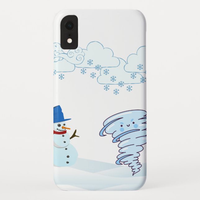 Cute winter snowman and wind Case-Mate iPhone hülle (Rückseite)