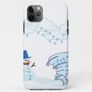 Cute winter snowman and wind Case-Mate iPhone hülle