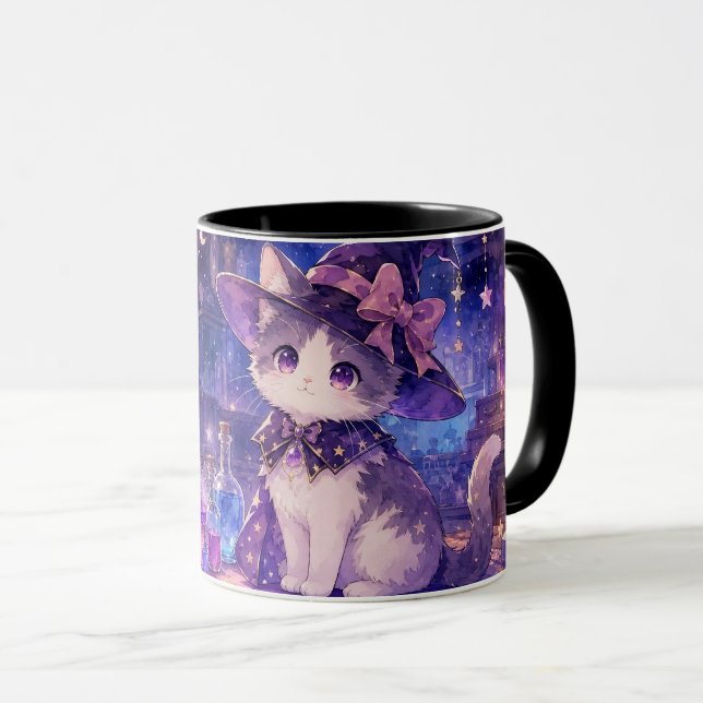 Cute Witch Kitten Mug Tasse (VorderseiteRechts)