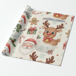 Cute Woodland Animals Christmas Wrapping Paper Geschenkpapier