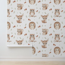 Cute Woodland Animals Wallpaper for Nursery