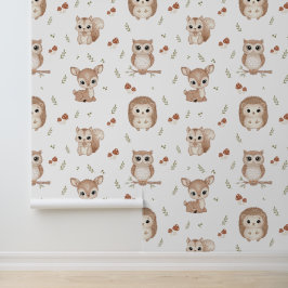 Cute Woodland Animals Wallpaper for Nursery Tapete