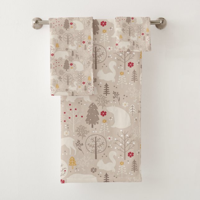 Cute Woodland Animaux Nordic Motif Noël (En situation)