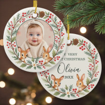 Cute Woodland Baby First Christmas Keepsake