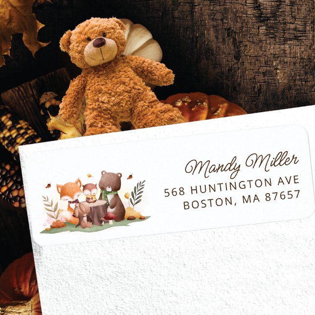 Cute Woodland Bear Address Label (Von Creator hochgeladen)