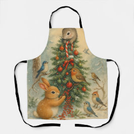 Cute woodland bunny christmas cozy festive holiday schürze