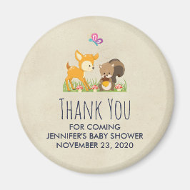 Cute Woodland Creatures Cartoon Thank You Magnet