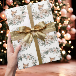 Cute Woodland Deer Christmas Wrapping Paper Geschenkpapier
