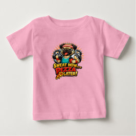 Cute Workout Dog T-Shirt for Fitness & Pizza Lover