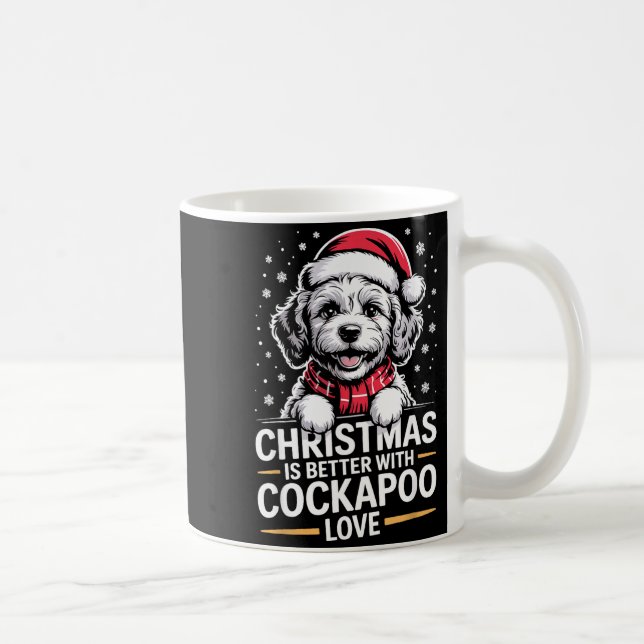 Cute Xmas Puppy Dog Christmas Is Better With Ao Lo Kaffeetasse (Rechts)