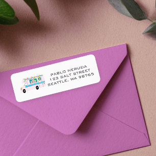 Cute Xmas RV Motorhome Pink CUSTOM Étiquette de me