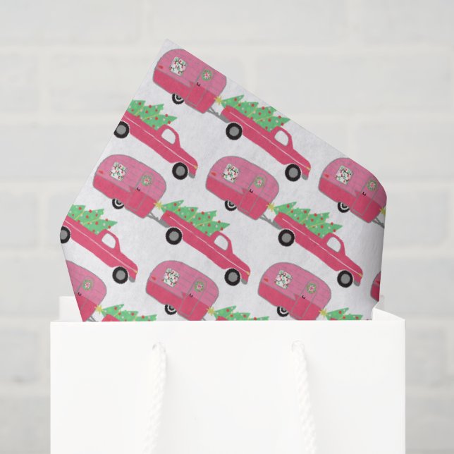 Cute Xmas Trailers RVs Trucks Christmas Holiday  Seidenpapier (Geschenktüte)