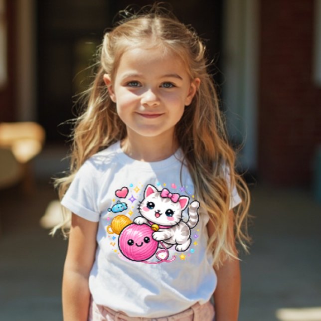 Cute Y2K Kitty Sparkle Toddler Tee (Von Creator hochgeladen)