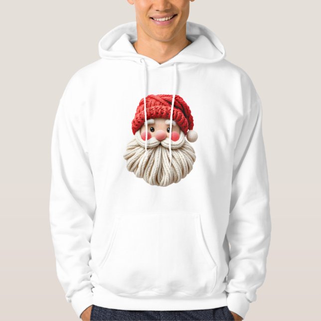Cute Yarn Santa Christmas Face Hoodie (Vorderseite)