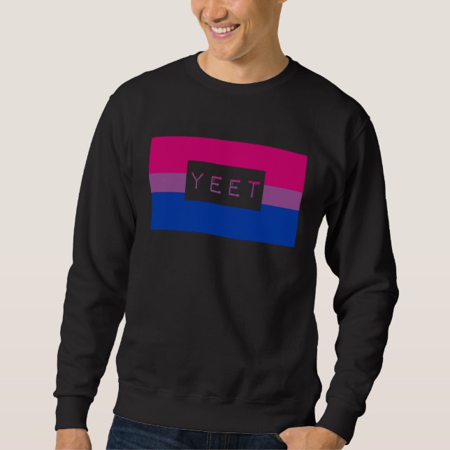 Cute Yeet Meme Gay Bisexual Pride Flag Queer Sweatshirt (Vorderseite)