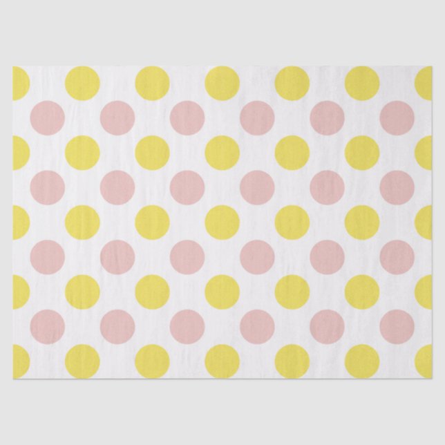Cute Yellow and Pink Polka Dot  Seidenpapier (Vorderseite)