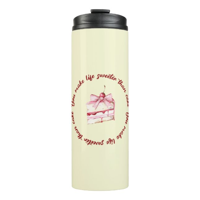 Cute Yellow Girly Thermal Tumbler Thermosbecher (Vorderseite)